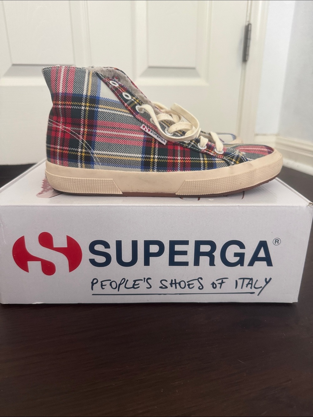 SUPERGA HIGH TOPS TARTAN PLAID LACE UP